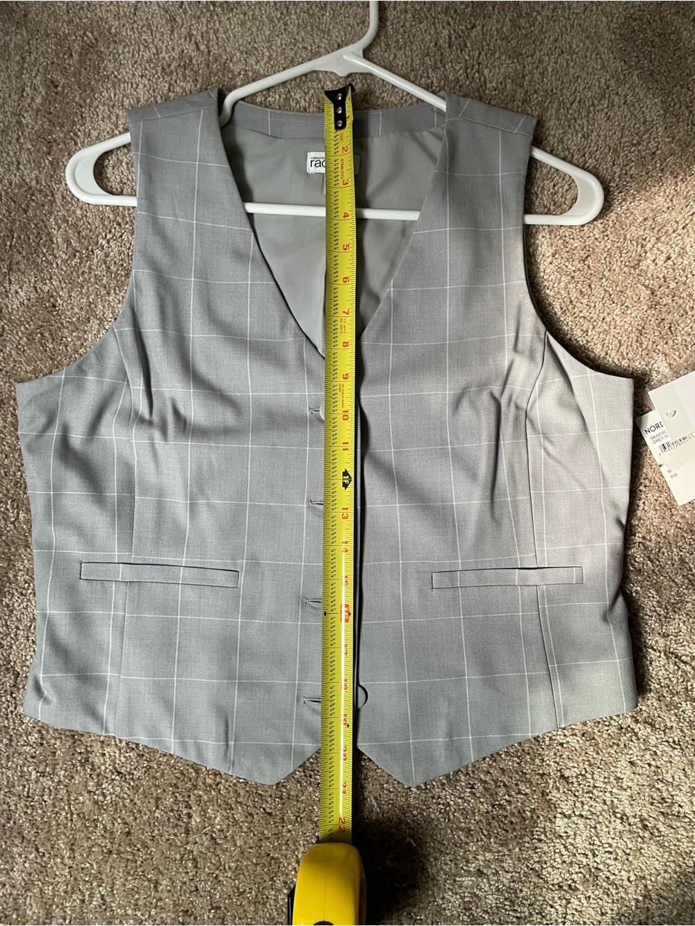 Nordstrom Rack Gray Windowpane Button-Front Vest - Picture 6 of 8